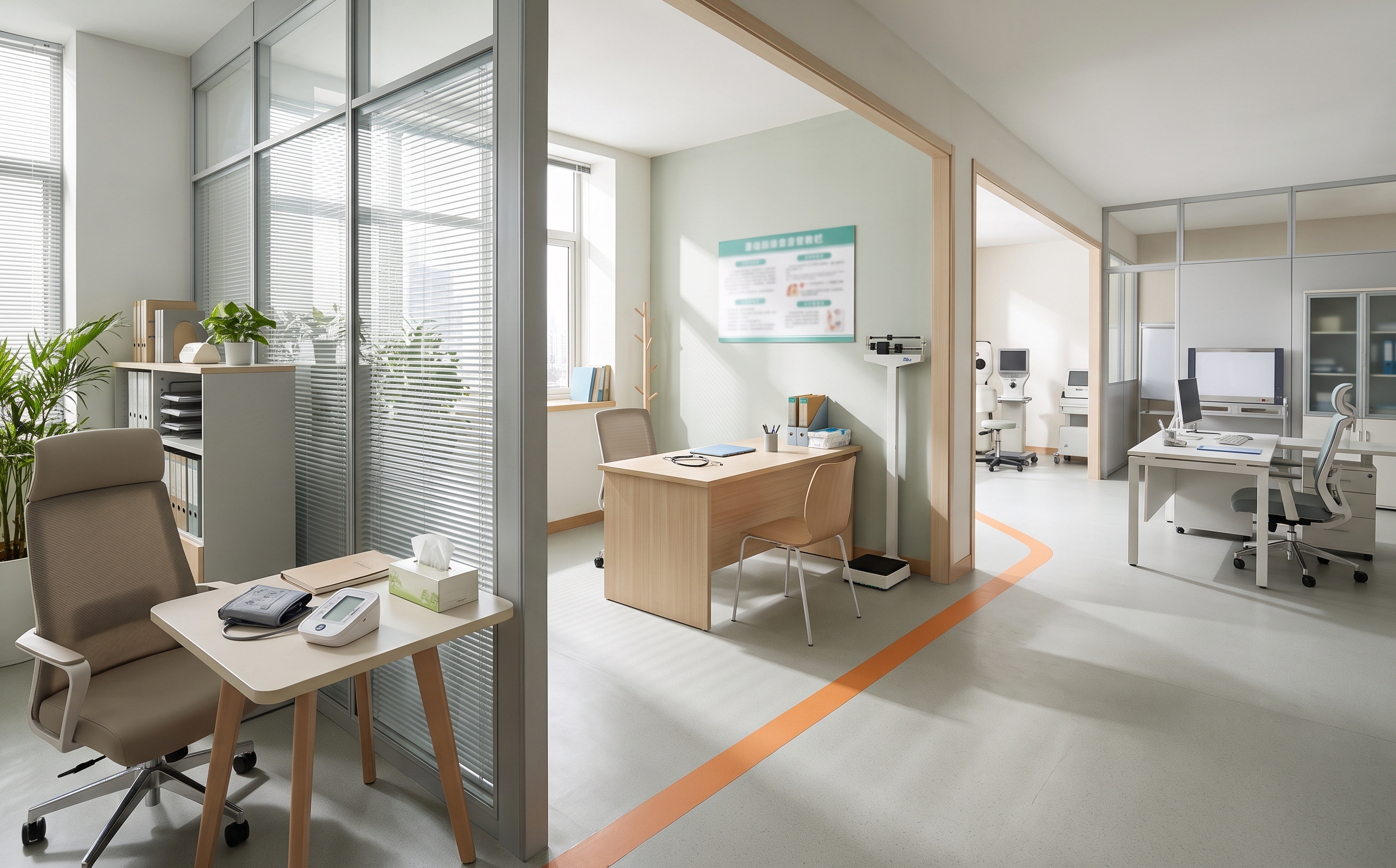 企业健康服务空间与医疗服务空间通过连续动线相连